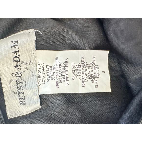 Betsy & Adam black & white strapless cocktail dress size 8 - Picture 4 of 7